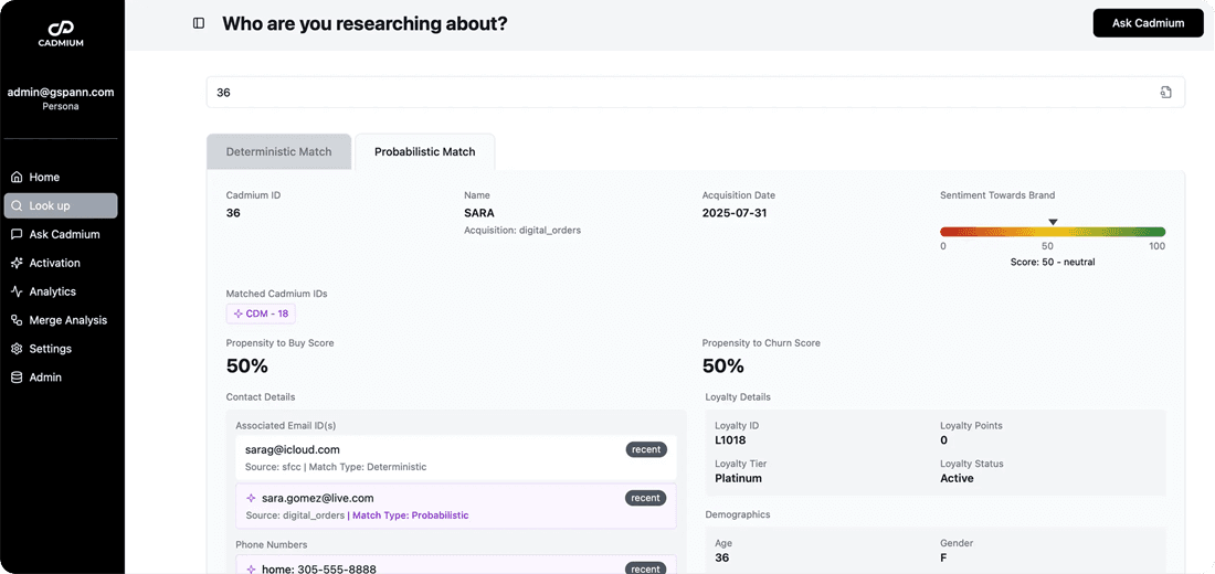 Cadmium Advanced Identity Resolution Cadmium Advanced Identity Resolution